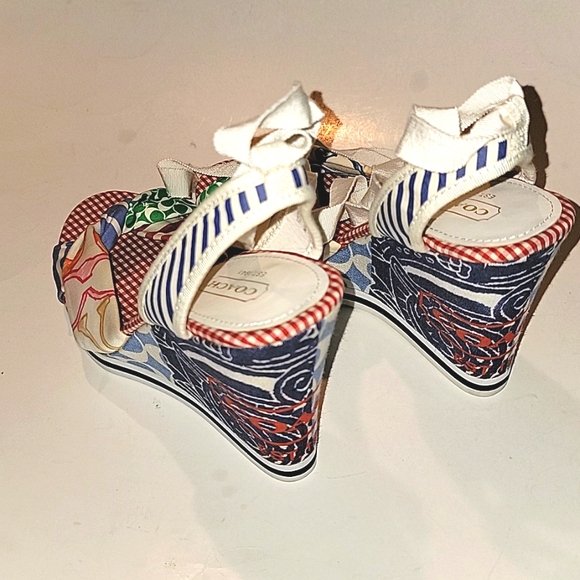 COACH TAMMIE OPEN TOE SLINGBACK WEDGE SANDALS - Picture 3 of 12